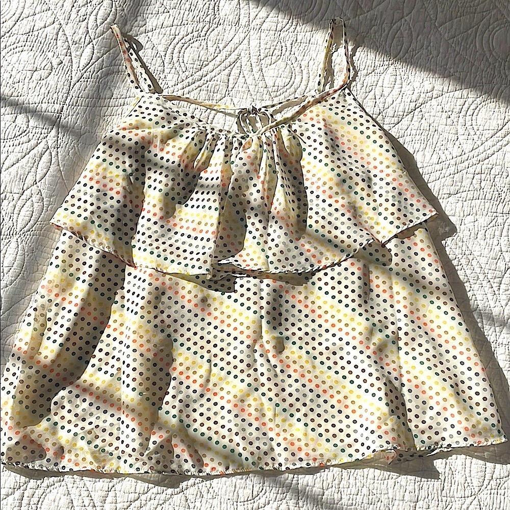 Polka Dot Layered ChiffonTank Top